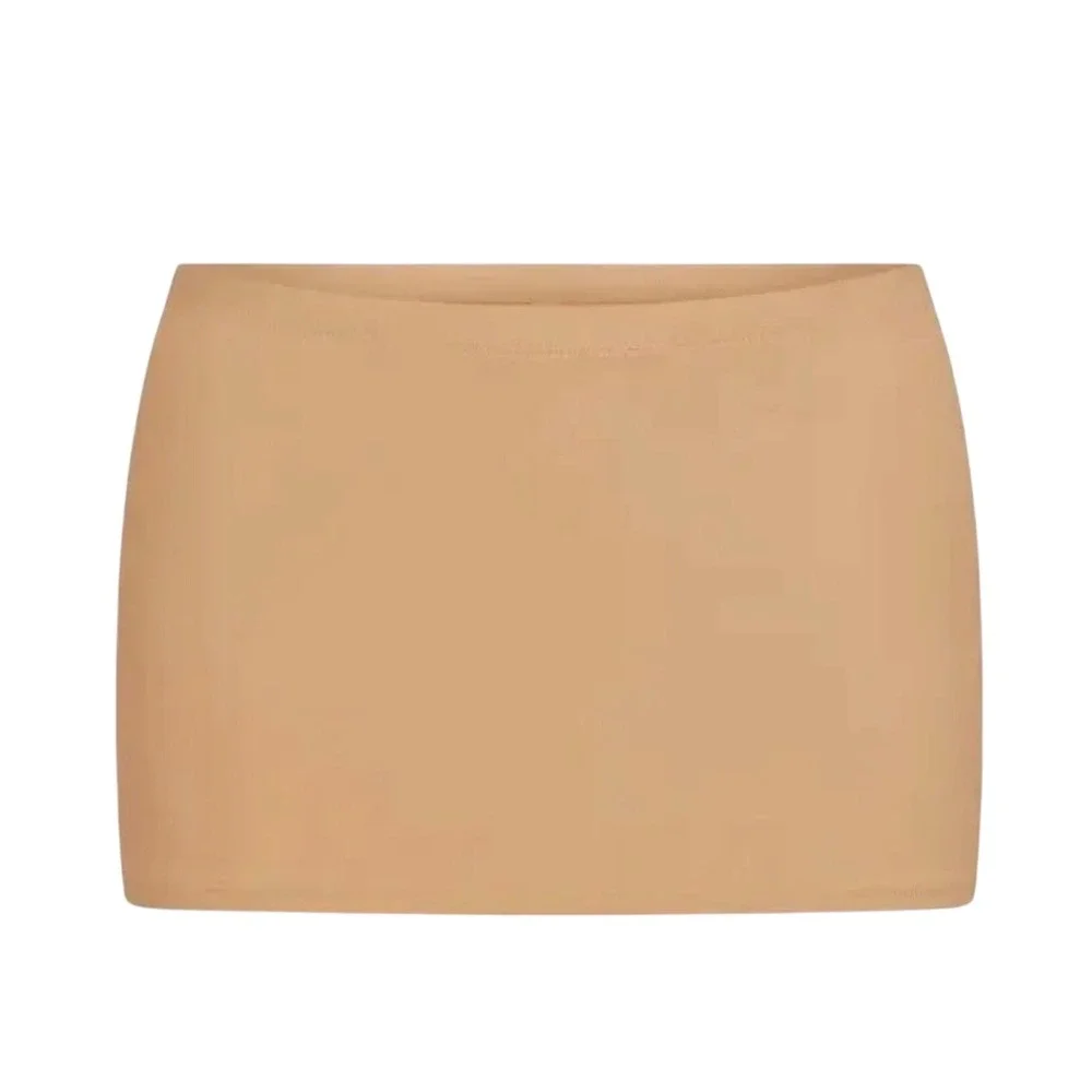 SKIMS Recycled Swim Micro Mini Skirt Ochre Tan Brown CU-SKT-Womens Large L